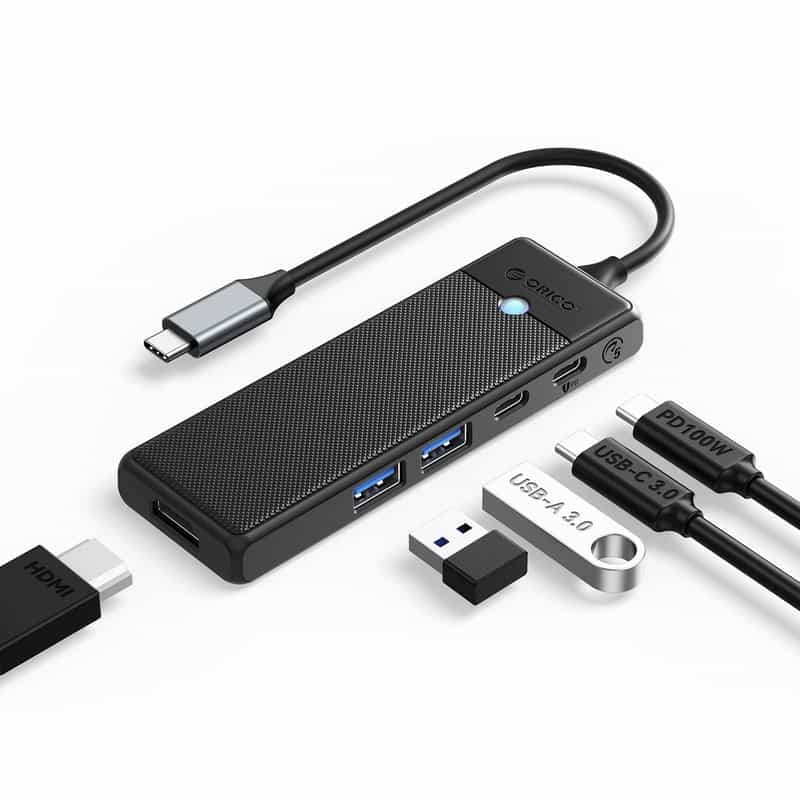 Hub USB C ORICO 5 en 1 - Adaptateur de Connexion Polyvalent