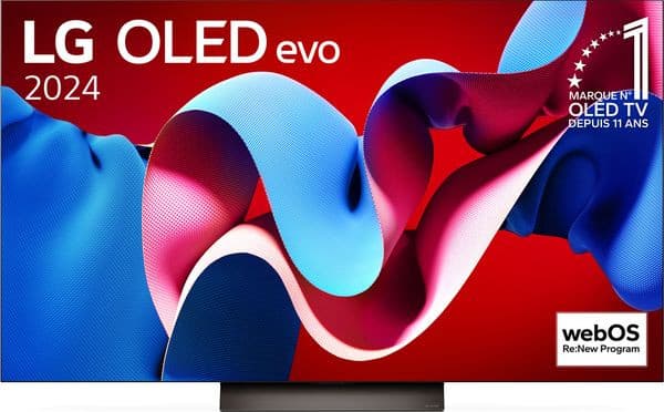 TV LG OLED77C4 - Grand écran de 77'', OLED Evo, 4K UHD 2024, HDR10 Pro, Dolby Vision IQ, Technologie de rafraîchissement 144Hz