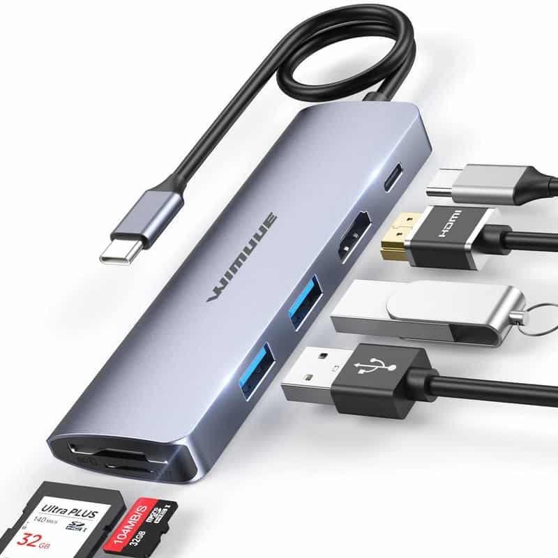 Concentrateur USB-C 7-en-1 avec HDMI 4K et Ports USB 3.0