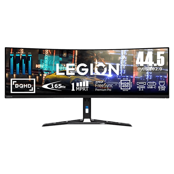 Écran Gaming Lenovo Legion R45w-30 🎮 - 44.5" DQHD, 170Hz, VA, Incurvé, 1ms, FreeSync Premium Pro