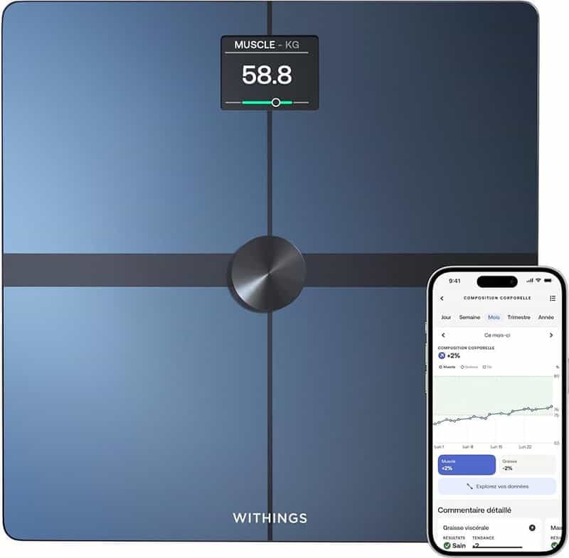 Promotion sur des balances connectées Withings, incluant la Body Smart