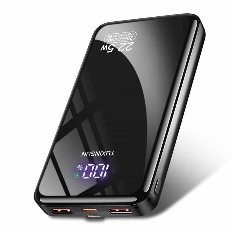 Power bank Tuxinsun 20000 mAh, 22,5 W, écran LCD, USB C