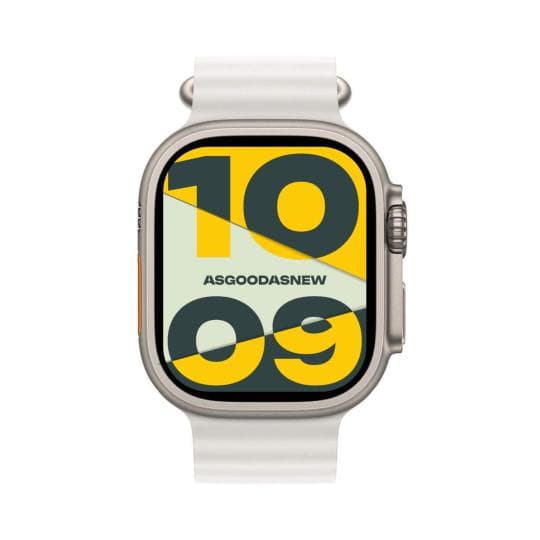 Montre Intelligente Apple Watch Ultra GPS + Cellular en Titane 49mm - Bracelet Océan Blanc (Comme neuf)
