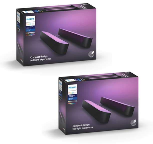 Ensemble de 2 sets de 2 lampes Philips Hue Play - Noir (4 pièces)