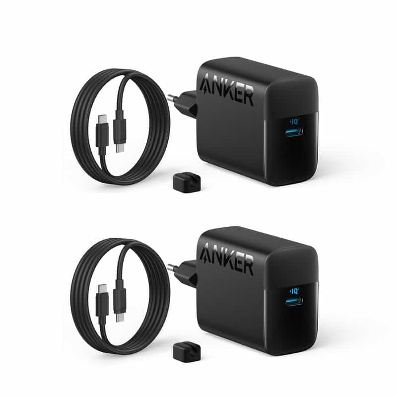 Ensemble de 2 Chargeurs Anker USB-C 45 W Super Rapide + 2 Câbles USB-C