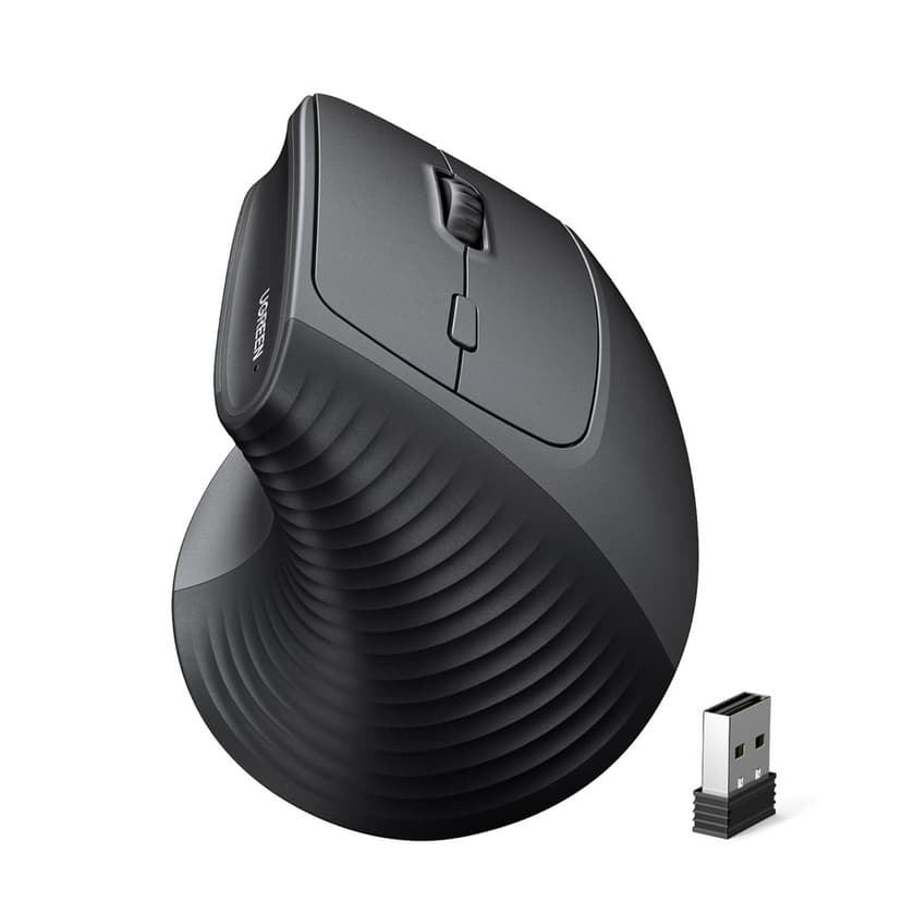 Souris ergonomique Ugreen sans fil : 57°, 4000 DPI, 6 boutons, clics silencieux