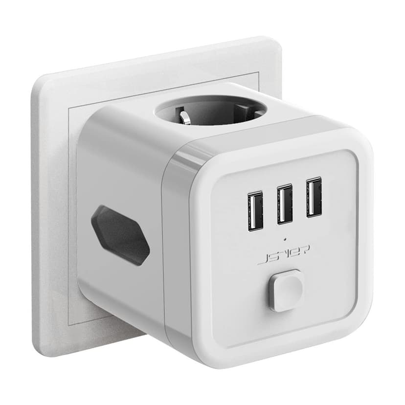 Multiprise USB murale 6 en 1 JSVER avec protection parafoudre